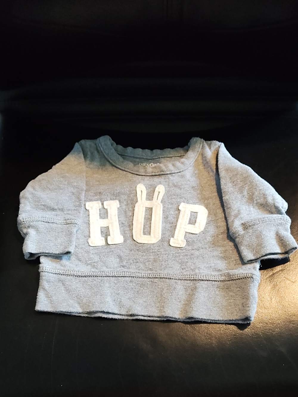 Baby GAP Light Gray Sweatshirt with White 'HOP' Appliqué 3-6 Months